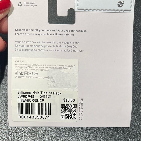 Lululemon Hair Bands 3 Pack Silicone Hair Ties NWT Magenta Multicolor - Picture 4 of 5